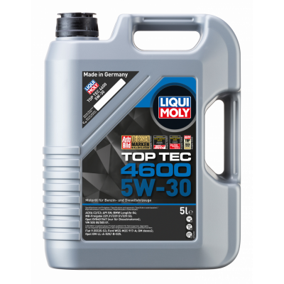 Масло моторное 5W30 LIQUI MOLY 5л НС-синтетика Top Tec 4600 SN/CF C3