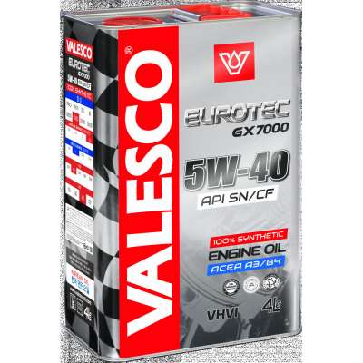 Масло моторное VALESCO EUROTEC GX 7000 5W-40 API SN/CF синтетическое 4л