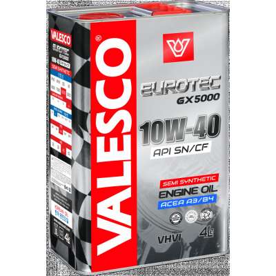 Масло моторное VALESCO EUROTEC GX 5000 10W-40 API SN/CF п/синтетическое 4л