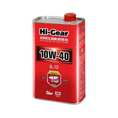 Масло моторное Hi-Gear SAE 10W-40 Полусинтетическое API SL/CF, ACEA A3/B4,MB 229.1 1 л.