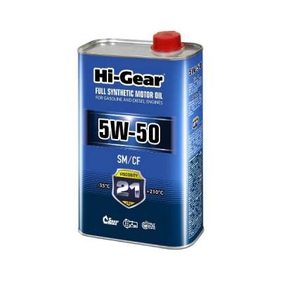 Масло моторное Hi-Gear SAE 5W-50 Синтетическое API SM/CF, ACEA A3/B4,MB 229.1, VW 501.01/505.00 1 л.