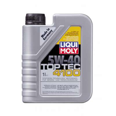 Масло моторное LIQUI MOLY TopTec 4100 SAE 5W-40 Cинтетическое API SN/CF, ACEA A3/B4/C3 1 л.