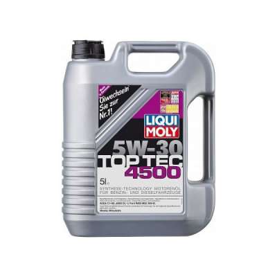 Масло моторное LIQUI MOLY TopTec 4500 SAE 5W-30 Cинтетическое ACEA C1-08/ JASO DL-1/ Ford WSS-M2C-934-B 5 л.