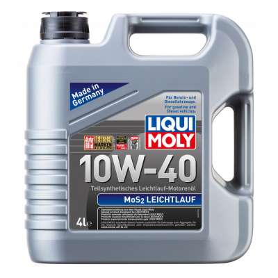 Масло моторное LIQUI MOLY MoS2 Leichtlauf SAE 10W/40 Полусинтетическое с дисульфидом молибдена API SL/CF, ACEA A3/B4-04 4 л.