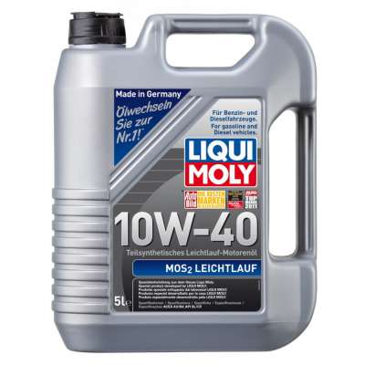 Масло моторное LIQUI MOLY MoS2 Leichtlauf SAE 10W/40 Полусинтетическое с дисульфидом молибдена API SL/CF, ACEA A3/B4-04 5 л.