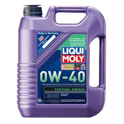 Масло моторное LIQUI MOLY Synthoil Energy SAE 0W-40 Cинтетическое API SM/CF, ACEA A3/B4 5 л.