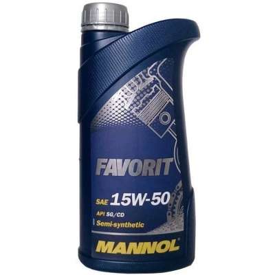 Моторное масло полусинтетическое MANNOL FAVORIT SL/CF-4 15W-50, 1л