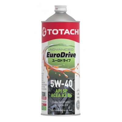 Синтетическое моторное масло TOTACHI EURODRIVE Fully Synthetic 5W-40 API SP, ACEA A3/B4 1л