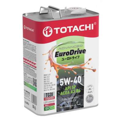 Синтетическое моторное масло TOTACHI EURODRIVE Fully Synthetic 5W-40 API SP, ACEA A3/B4 4л