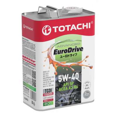 Синтетическое моторное масло TOTACHI EURODRIVE Fully Synthetic 5W-40 API SP, ACEA A3/B4 4л