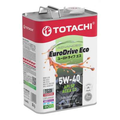 Синтетическое моторное масло TOTACHI EURODRIVE ECO Fully Synthetic 5W-40 API SP, ACEA C3 4л