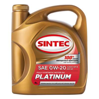 Моторное масло SINTEC PLATINUM SAE 0W-20 API SP ILSAC GF-6, 4L