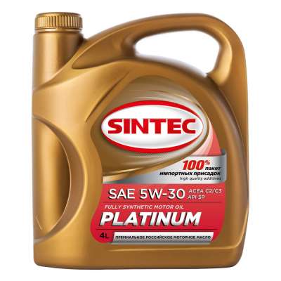 Моторное масло SINTEC PLATINUM SAE 5W-30 API SP, ACEA C2/C3, 4L