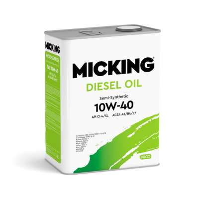 Моторное масло Micking Diesel Oil PRO2 10W-40 полусинтетическое API CI-4/SL для дизельных двигателей 4л., арт. М1201