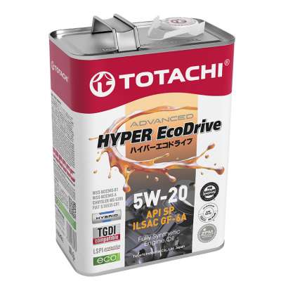 Масло моторное TOTACHI HYPER Ecodrive Fully Synthetic SP/GF-6A/RC 5W-20 4л