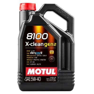 Моторное масло MOTUL 8100 X-clean C3 GEN2 5W40, синтетическое (5л)