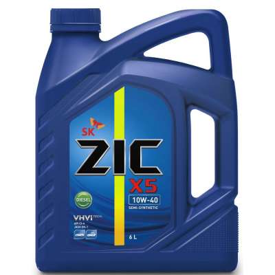 Масло моторное ZIC X5 Diesel, полусинтетическое, 10W-40, CI-4/SL, 6 л