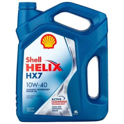 Масло моторное SHELL Helix HX7, полусинтетическое, 10W-40, SN, 4 л