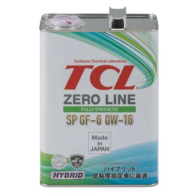 Масло моторное TCL Zero Line, синтетическое, 0W-16, SP, 4 л