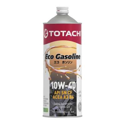 Масло моторное TOTACHI Eco Gasoline, полусинтетическое, 10W-40, SN/CF, 1 л