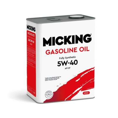 Моторное масло Micking Gasoline Oil MG1 5W-40 синтетическое API SP для бензиновых двигателей 4л., арт M2134