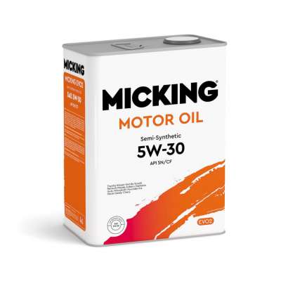 Моторное масло Micking Motor Oil EVO2 5W-30 полусинтетическое API SN/CF для бензиновых и дизельных двигателей 4л., арт M2151