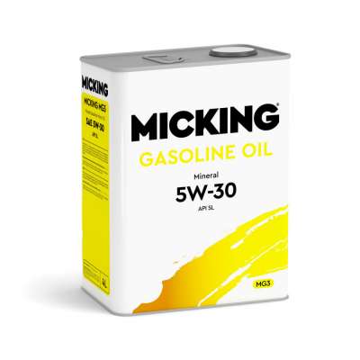 Моторное масло Micking Gasoline Oil MG3 5W-30 минеральное API SL для бензиновых двигателей 4л., арт M2162