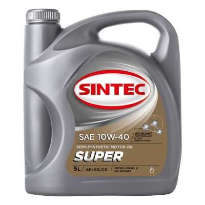 Масло моторное Sintec полусинтетическое супер SAE 10w-40 5 л Sintec 801895